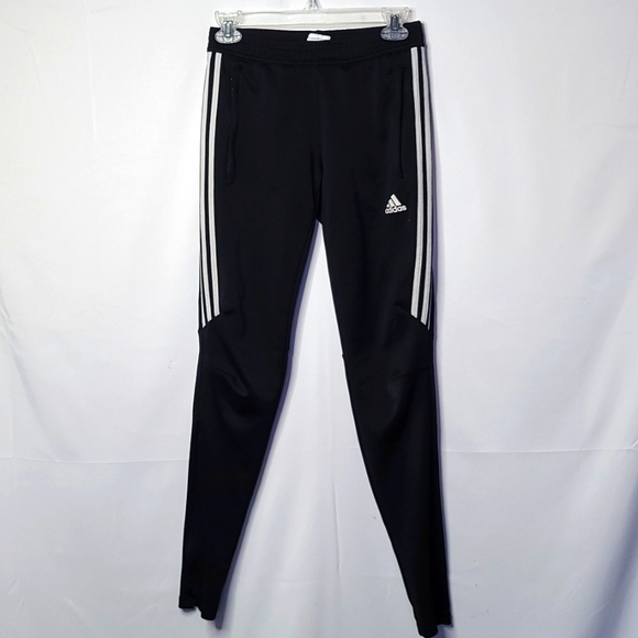 Adidas climacool pull on black white stripe workout casual track pants sz XS - Picture 2 of 8